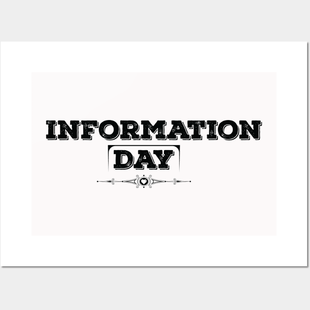 National Freedom of Information Day Black Wall Art by VecTikSam